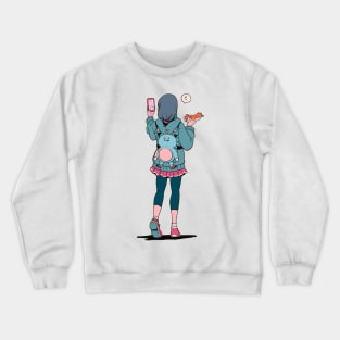 New Normal Friendship Cat Girl Crewneck Sweatshirt